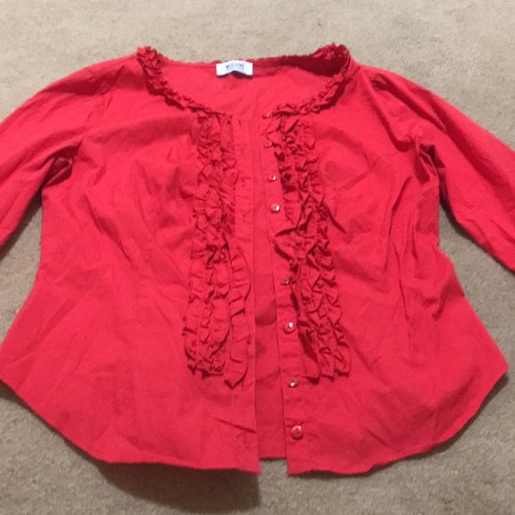 🌸NEW🌸 Moschino Cheap and Chic Vintage Ruffle Button Down Top/Cardigan - Picture 2 of 15